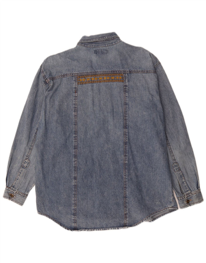 Cămașă de blugi pentru bărbați vintage, mare, albastră