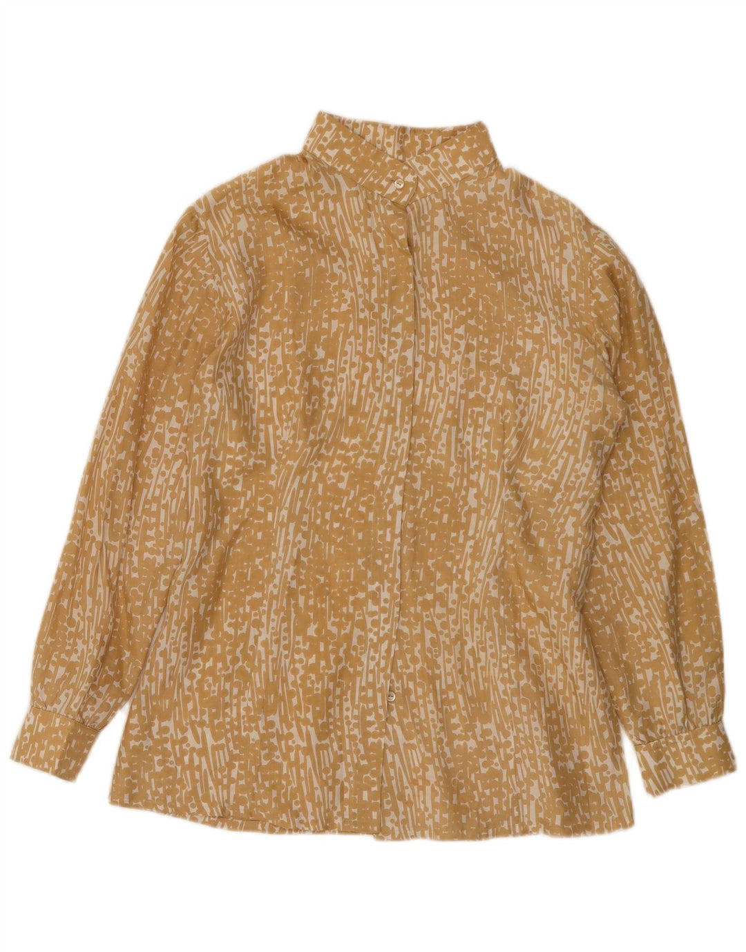 Bluză de cămașă vintage pentru femei UK 12 Medium Yellow Spotted