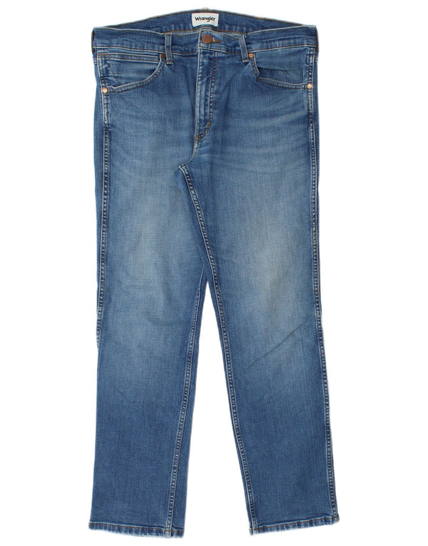 Blugi drepti pentru bărbați Wrangler Greensboro, cu ajustare normală, W33 L30, bumbac albastru