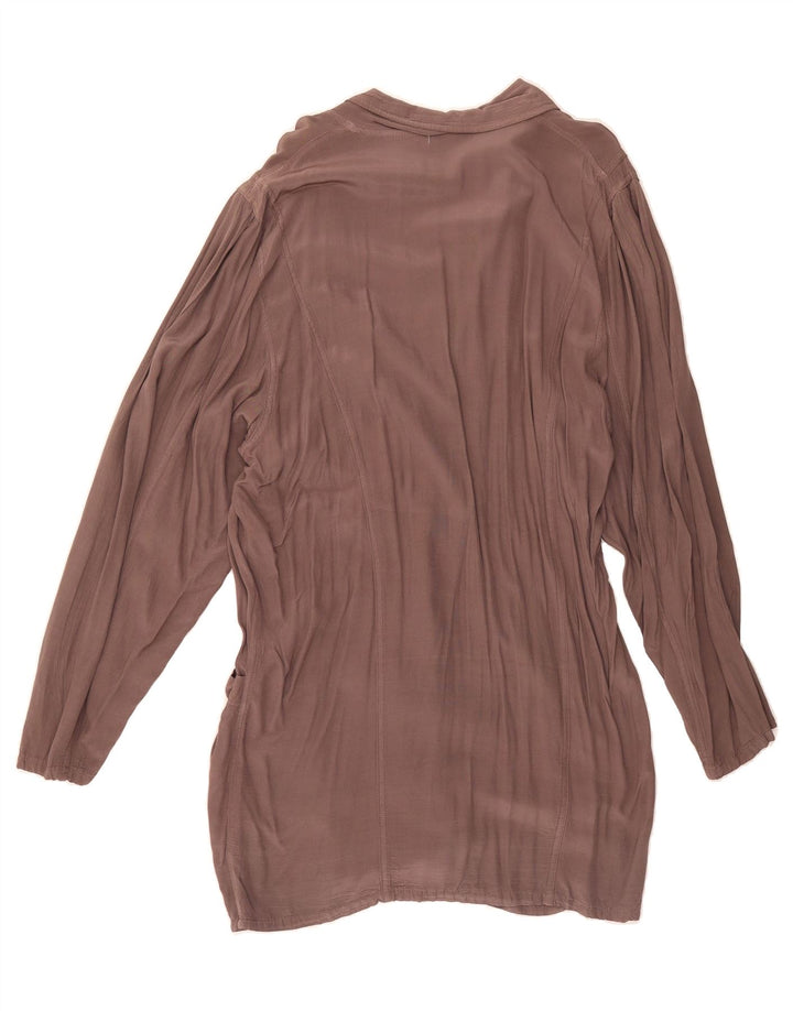 VINTAGE Womens Oversized Longline Blazer Jacket UK 2 2XS Brown Vintage Vintage and Second-Hand Vintage from Messina Hembry 