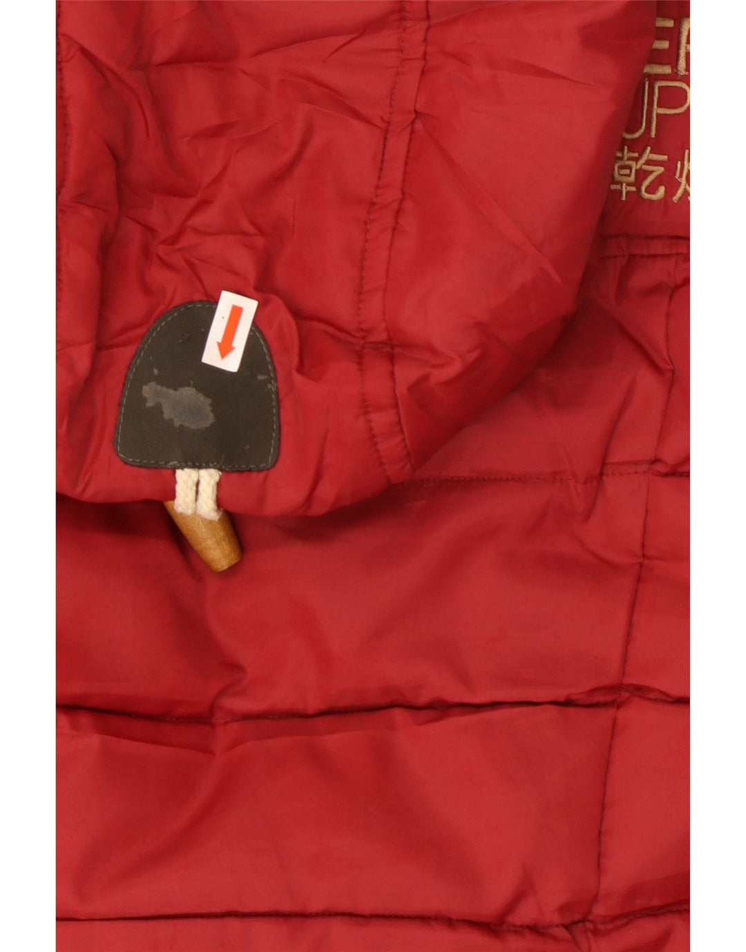 SUPERDRY Gilet căptușit cu glugă pentru femei UK 10 Poliester roșu mic