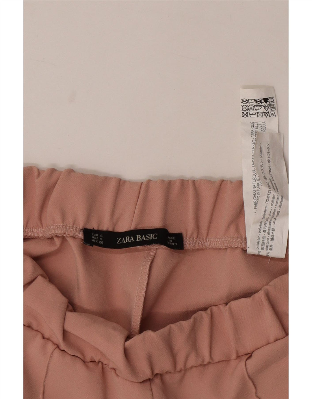 Pantaloni chino drepți ZARA pentru femei Mici L26 L25 Roz Colorblock