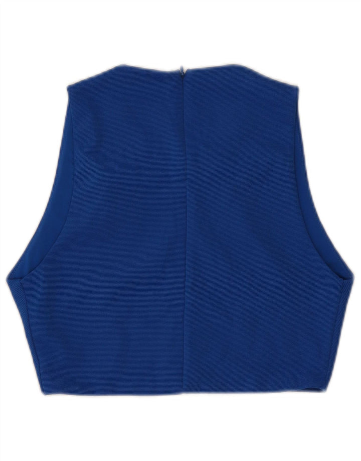 Bluză de top fără mâneci pentru femei Zara UK 14 Poliester albastru mare