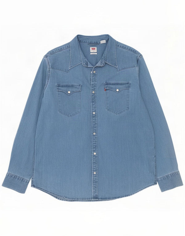 Levi's Mens Denim Shirt XL Blue Cotton