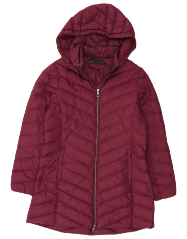 Palton căptușit cu glugă pentru femei Marks & Spencer UK 12 Medium Burgundy Poliamidă
