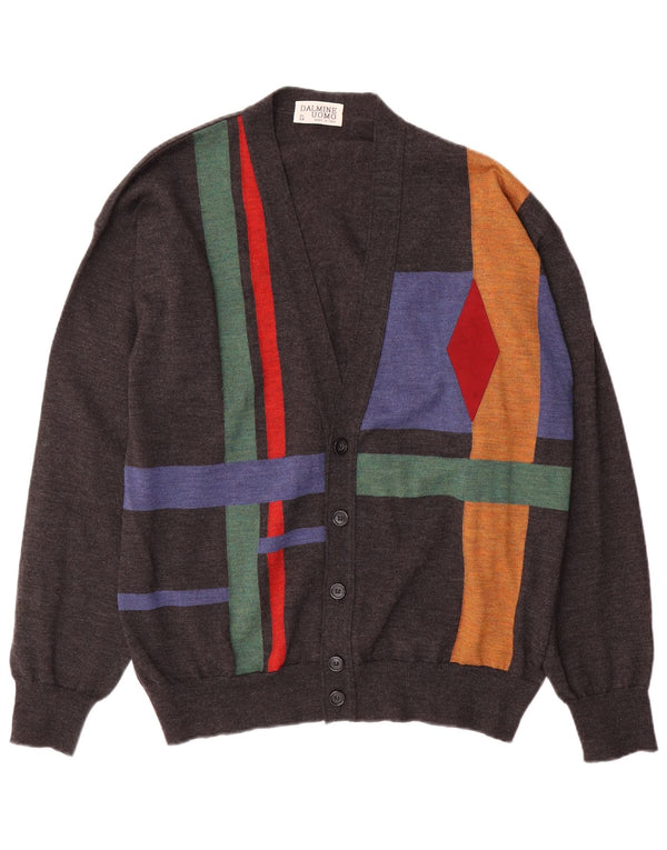 Pulover cardigan pentru bărbați DALMINE IT 54 XL gri Argyle/Lână diamant