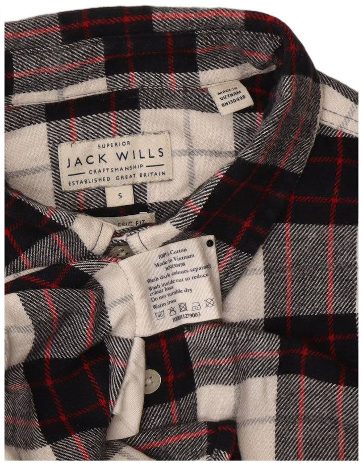 Cămașă Jack Wills pentru bărbați, cu tăiere clasică, din flanel, din bumbac negru mic