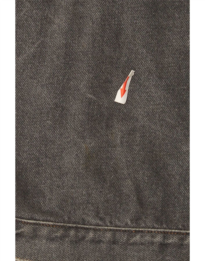 Jachetă vintage pentru bărbați din denim UK 40 mare, gri bumbac