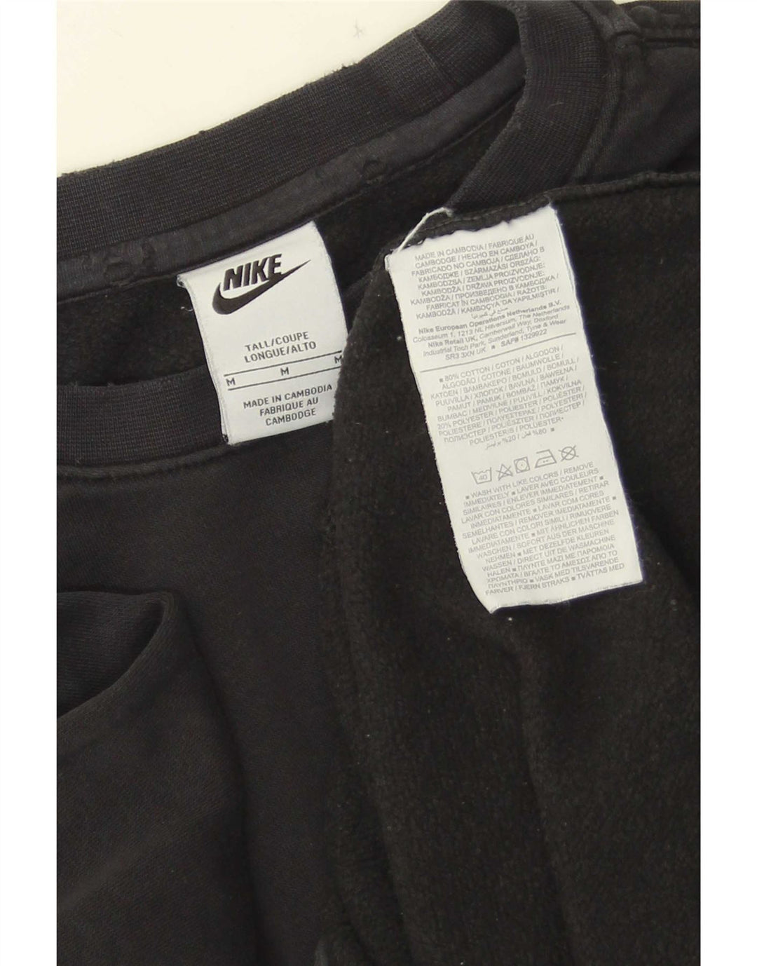 Pulover Nike pentru bărbați, bumbac mediu negru