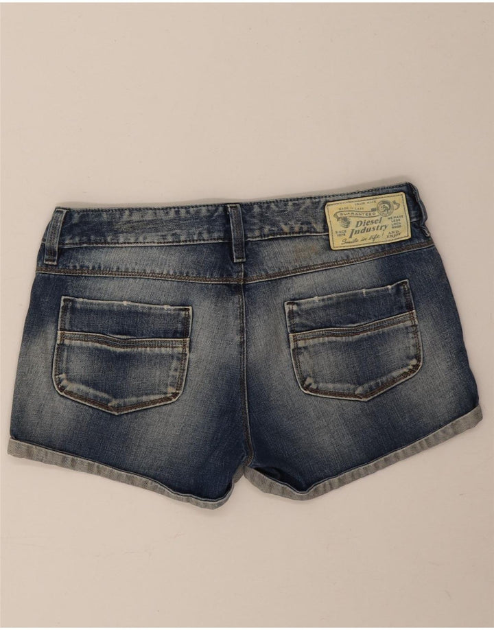 Pantaloni scurți din denim pentru femei Diesel W29, bumbac albastru mediu