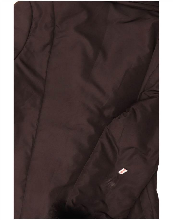 Jachetă căptușită supradimensionată pentru femei Luisa Spagnoli UK 10 Poliester maro mic