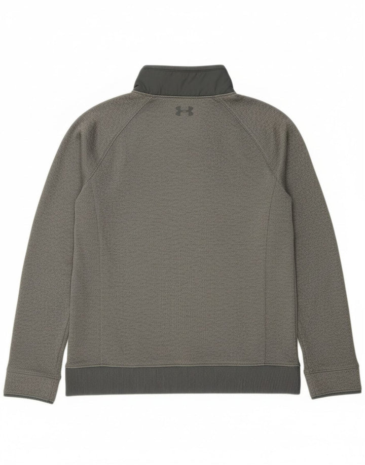 Pulover pentru băieți Under Armour, cu gât cu nasturi, 11-12 ani, mare, gri