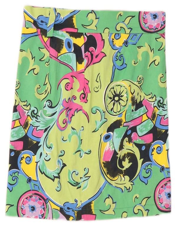 Fusta dreaptă pentru femei VINTAGE W26 Small Green Paisley