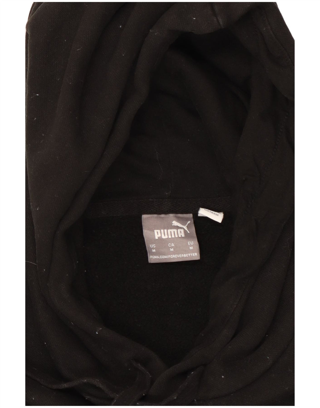 Pulover PUMA pentru bărbați cu glugă grafică, bumbac mediu negru