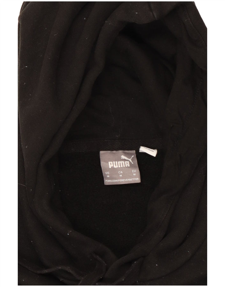 Pulover PUMA pentru bărbați cu glugă grafică, bumbac mediu negru
