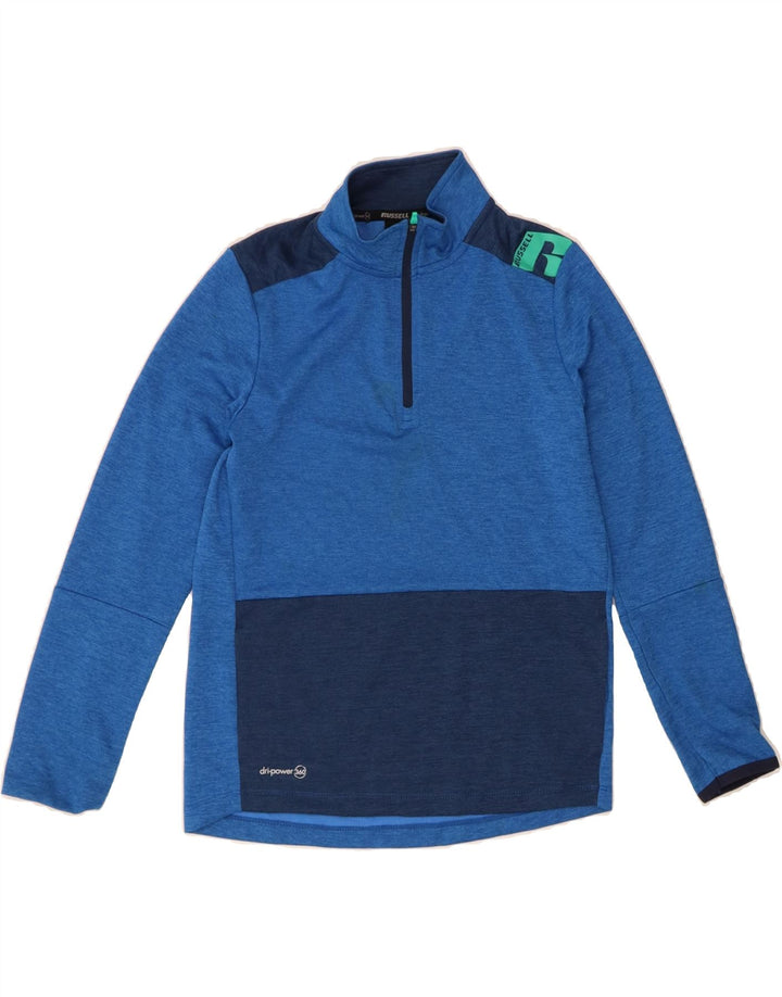 RUSSELL ATHLETIC Boys Pullover Tracksuit Top 10-11 Years Large Blue Vintage Russell Athletic and Second-Hand Russell Athletic from Messina Hembry 