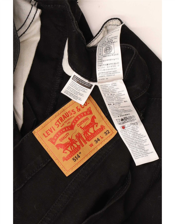 Blugi drepti pentru bărbați Levi's 514 W34 L32 bumbac negru