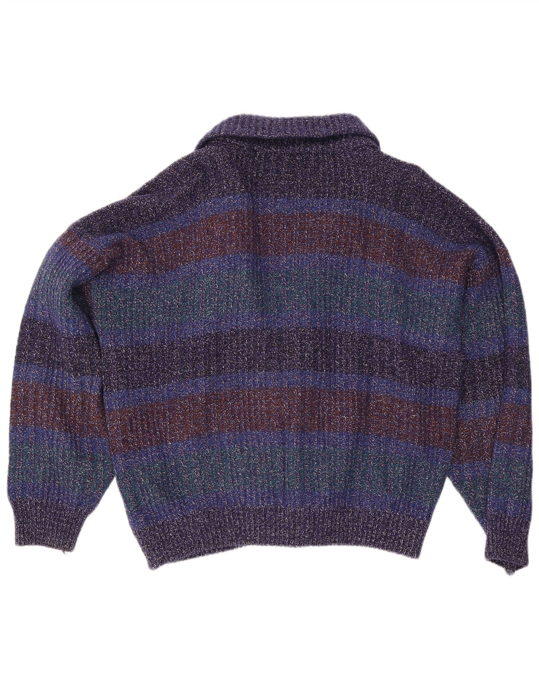Pulover Cardigan Vintage pentru bărbați IT 52 Lână mare multicoloră cu pete