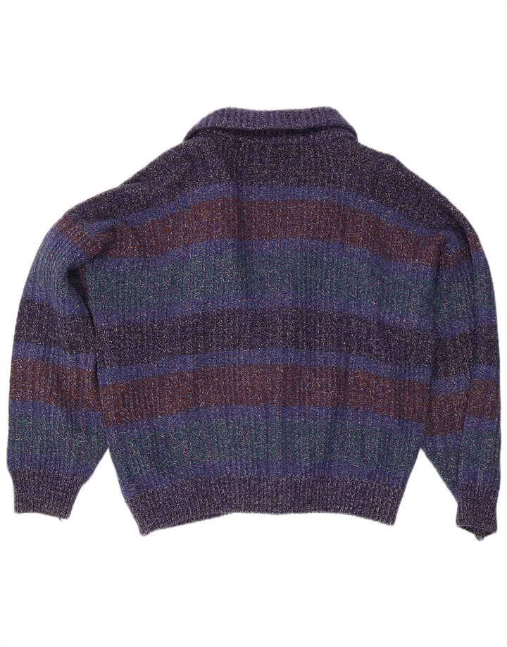 Pulover Cardigan Vintage pentru bărbați IT 52 Lână mare multicoloră cu pete