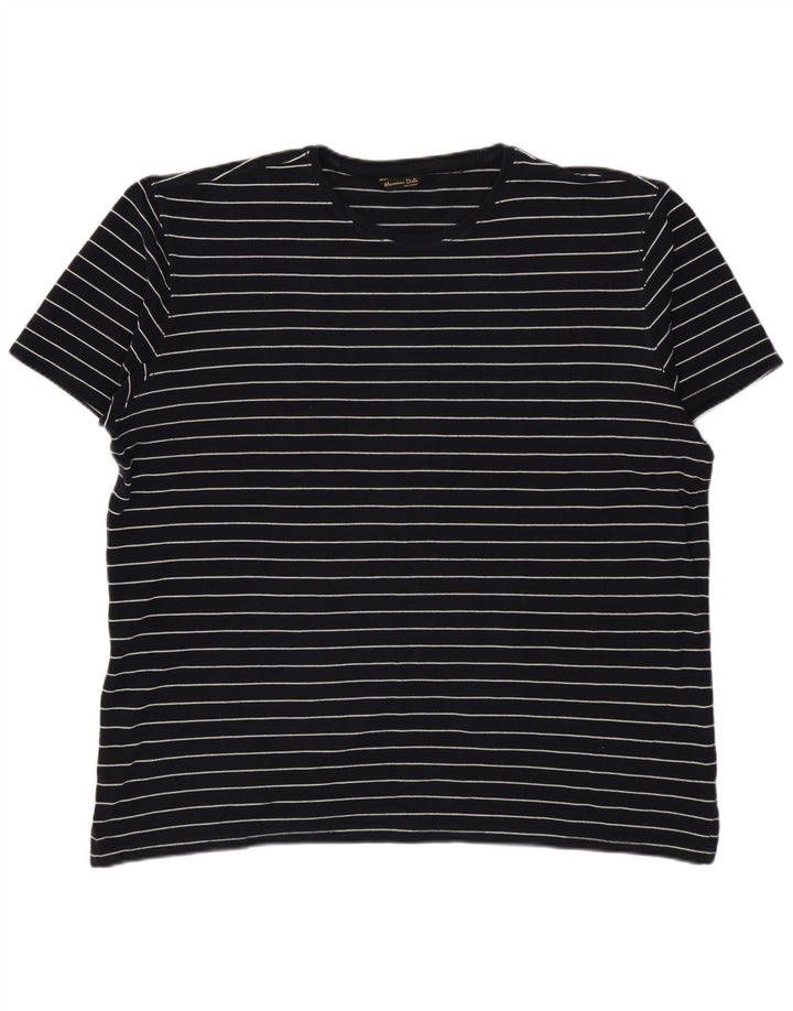 MASSIMO DUTTI Tricou pentru bărbați Top XL Negru cu dungi