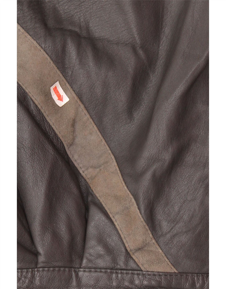 Jachetă Lavorazione Artigiana pentru femei IT 44 Medium Gri Colorblock Piele