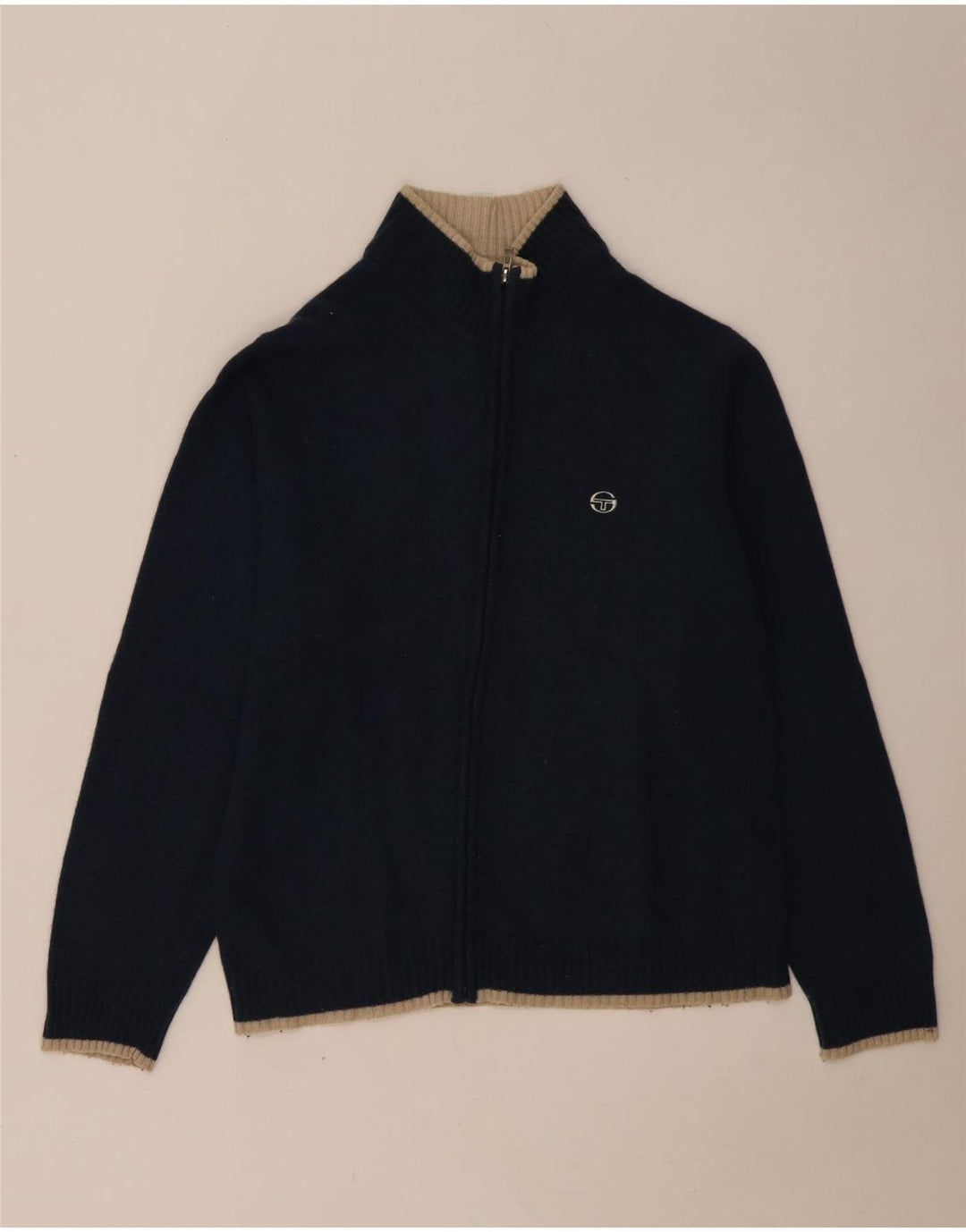 Pulover cardigan pentru femei Sergio Tacchini Marea Britanie 16 Lână de miel bleumarin mare