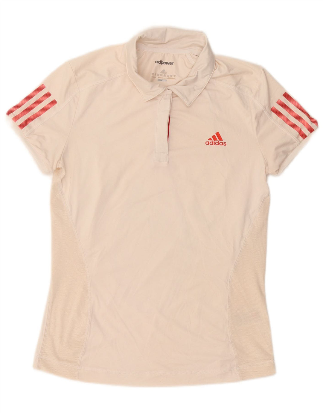 Tricou polo Adidas Climacool pentru femei UK 12/14 Poliester alb mediu
