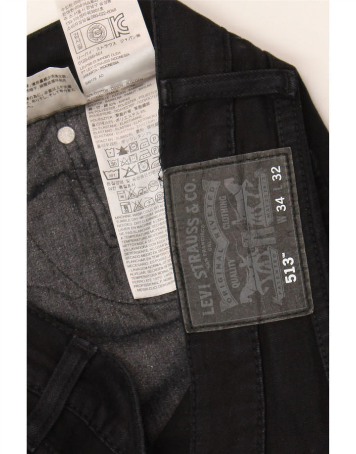 Blugi Levi's 513 Slim Straight pentru bărbați W34 L32 bumbac negru
