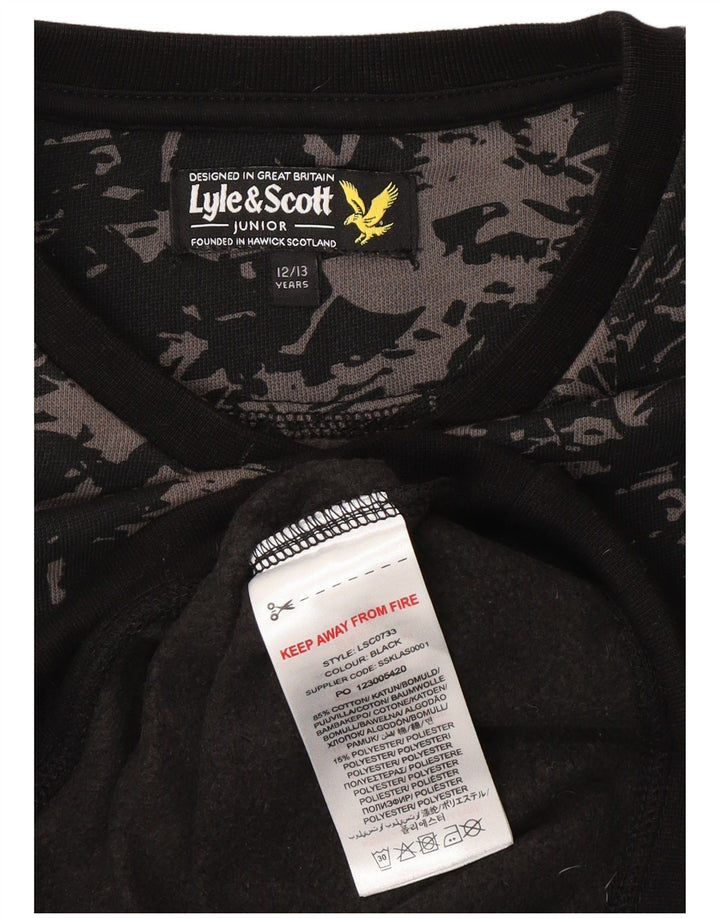 LYLE & SCOTT Hanorac pentru băieți Pulover 12-13 ani Bumbac camuflaj negru
