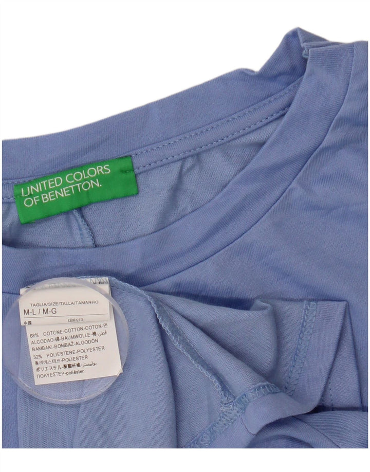 BENETTON Tricou pentru femei Top UK 14 Medium Blue Bumbac