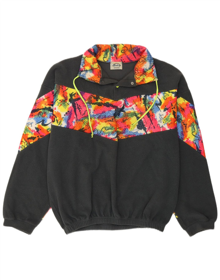 Pulover VINTAGE pentru bărbați, cu gât cu nasturi, din lână, XL, poliester color bloc