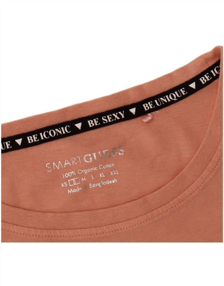 Tricou grafic GUESS pentru femei Top UK 10 Small Pink Bumbac