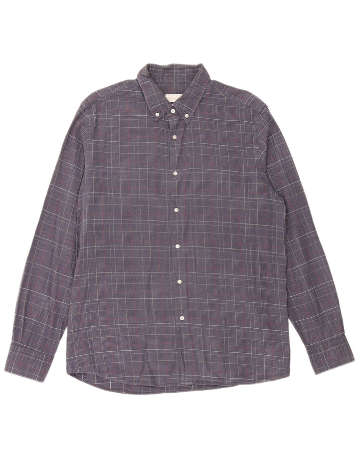 Cămașă pentru bărbați MASSIMO DUTTI XL din bumbac cu picior de gală, albastru