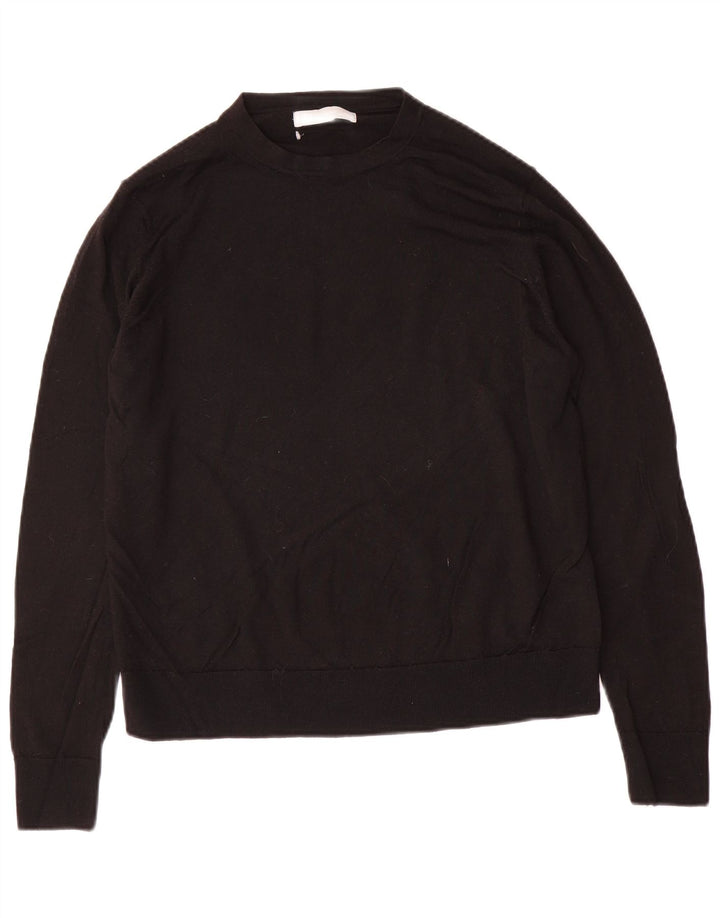 Pulover pentru femei Marks & Spencer cu decolteu rotund UK 14 Lână neagră mare