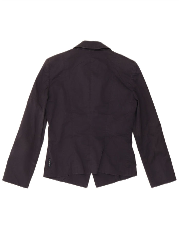 ARMANI Jachetă pentru femei Crop 2 Button Blazer US 4 Small Bluemarin Bumbac