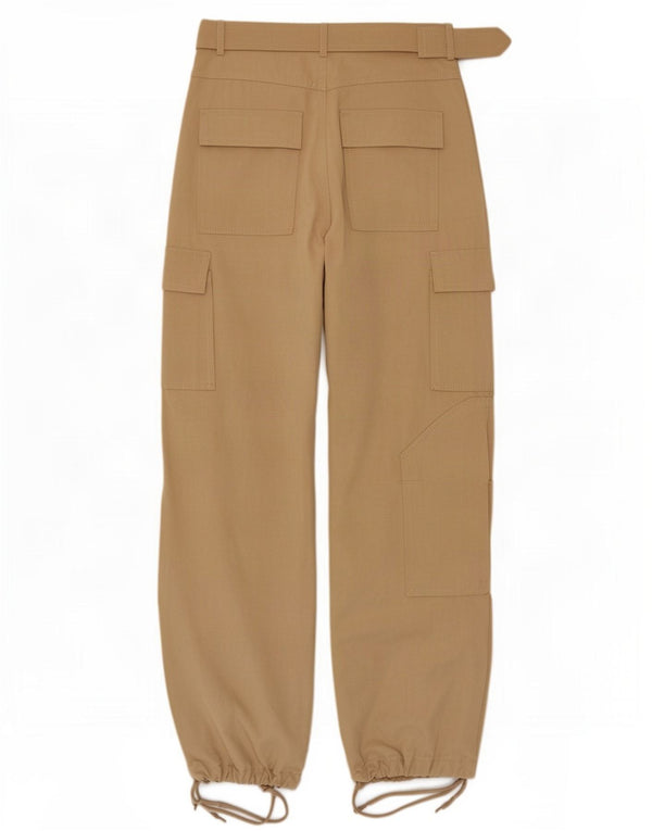 Pantaloni de jogging cu talie înaltă Zara pentru damă Pantaloni cargo mici L26 L30 bumbac bej