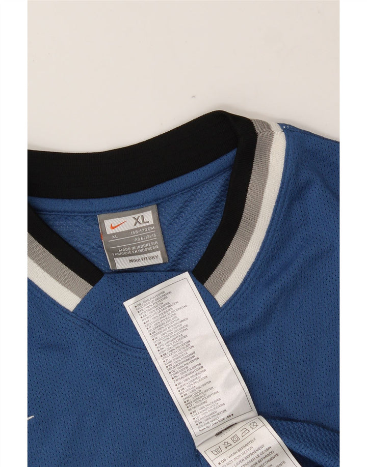 NIKE Boys Vest Top 13-14 Years XL Blue Polyester Vintage Nike and Second-Hand Nike from Messina Hembry 