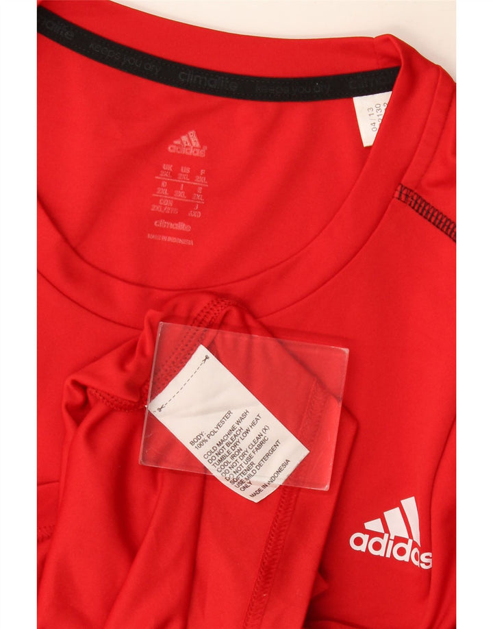 Tricou ADIDAS Climalite pentru bărbați Top 2XL poliester color bloc roșu