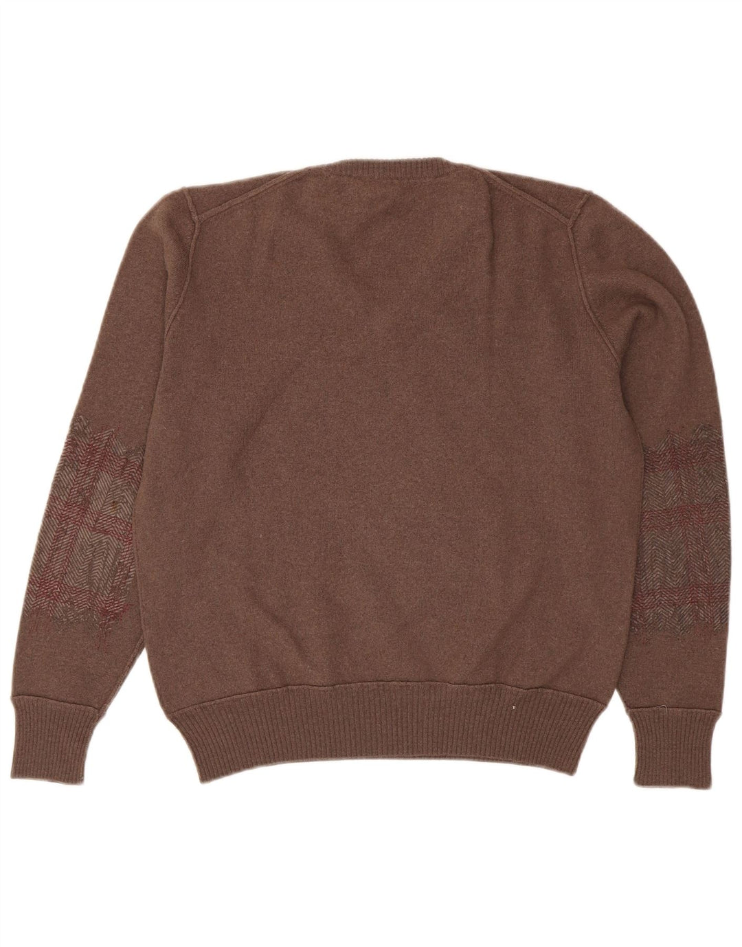 GAS Womens V-Neck Jumper Sweater UK 14 Medium Brown Wool