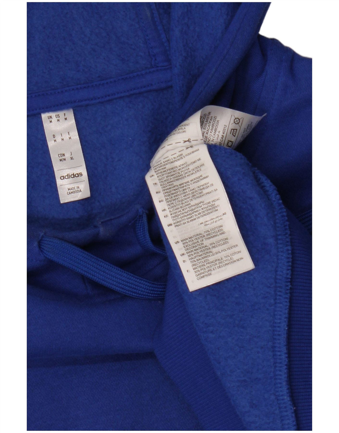 ADIDAS Mens Hoodie Jumper Medium Blue Cotton