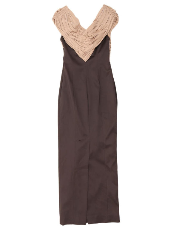 Rochie maxi fără mâneci pentru femei Karen Millen UK 10, gri mic, bloc de culoare