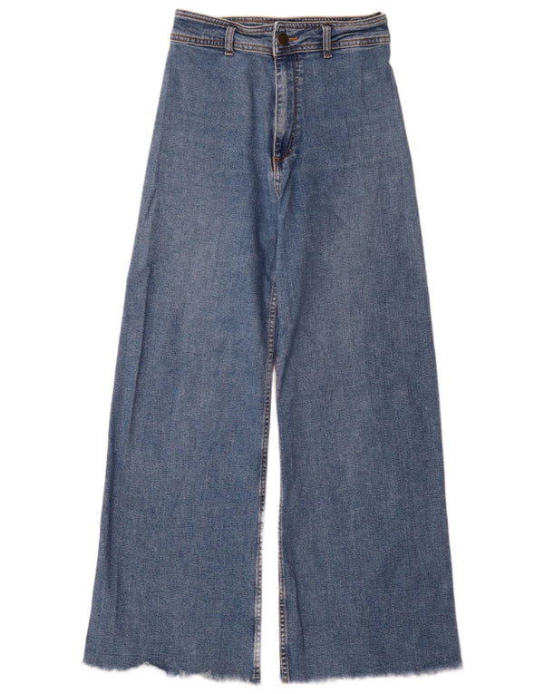 Blugi Zara femei cu talie înaltă cu picioare largi EU 38 Mici L28 L30 Bumbac albastru