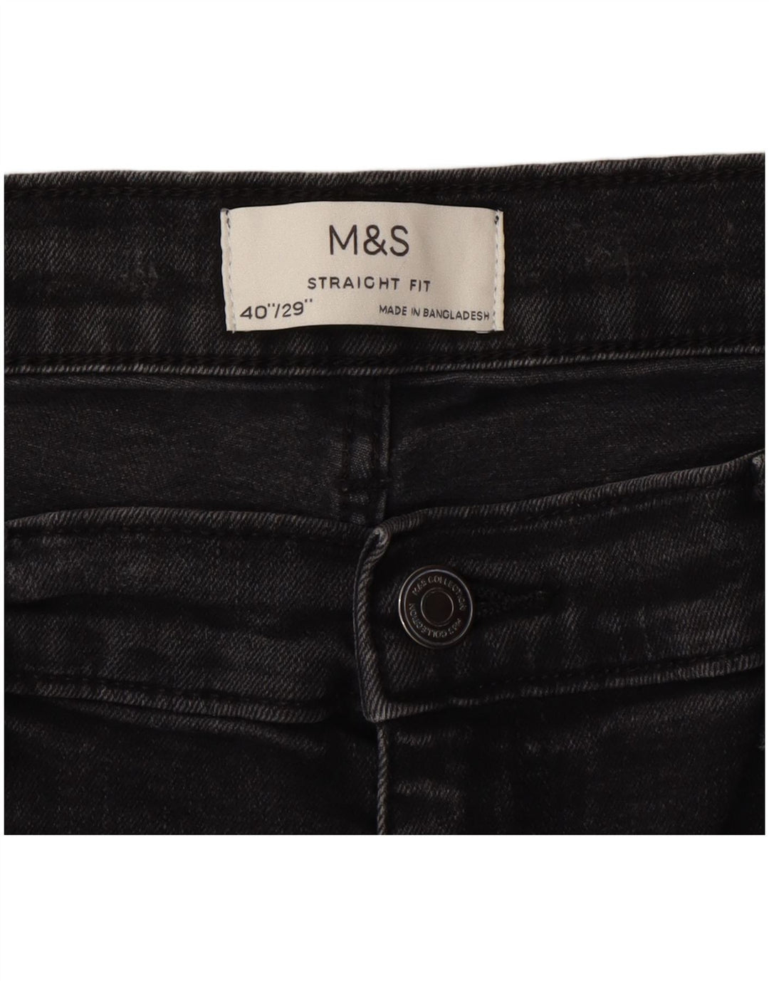 Blugi drepti pentru bărbați Marks & Spencer W40 L29 bumbac gri