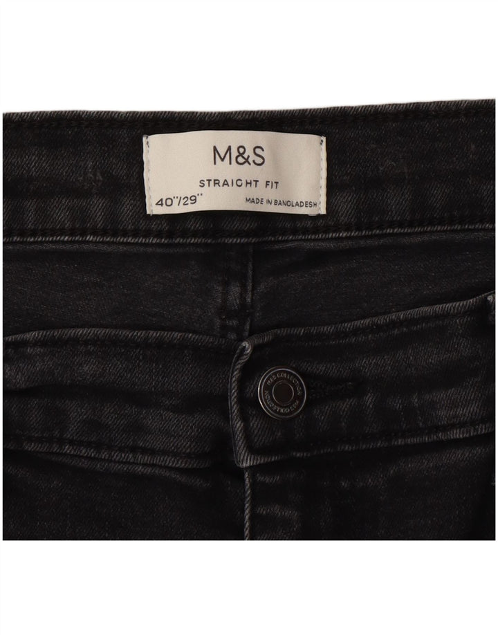 Blugi drepti pentru bărbați Marks & Spencer W40 L29 bumbac gri