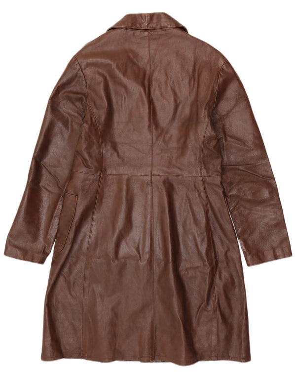 Palton de piele pentru femei VINTAGE UK 18 XL din piele maro