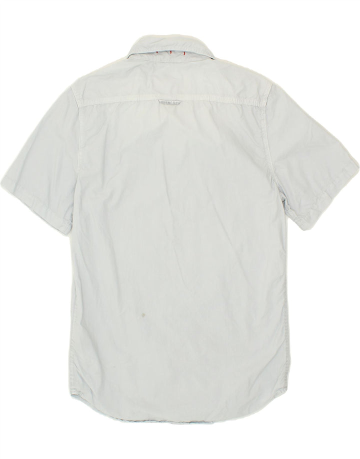 SUPERDRY Mens Short Sleeve Shirt Medium Blue Cotton Vintage Superdry and Second-Hand Superdry from Messina Hembry 