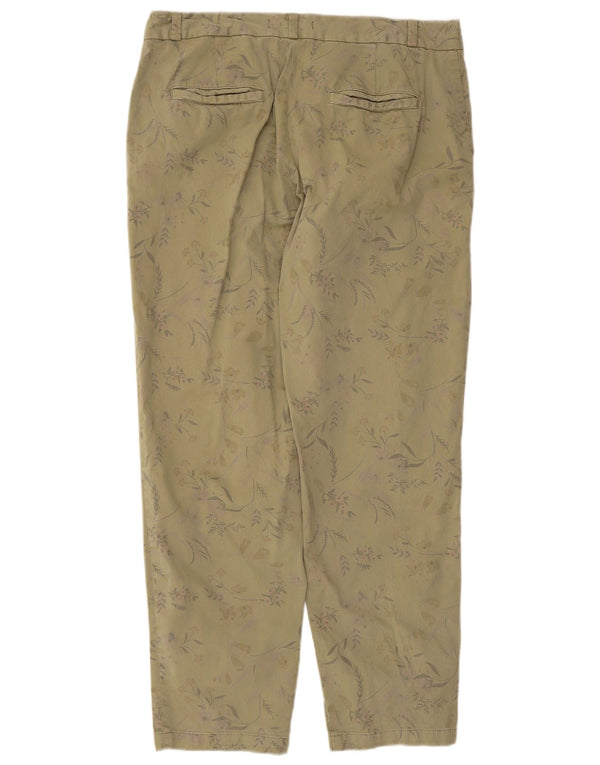 Marks & Spencer Womens Chino Trousers UK 14 Large W34 L29 Khaki Floral