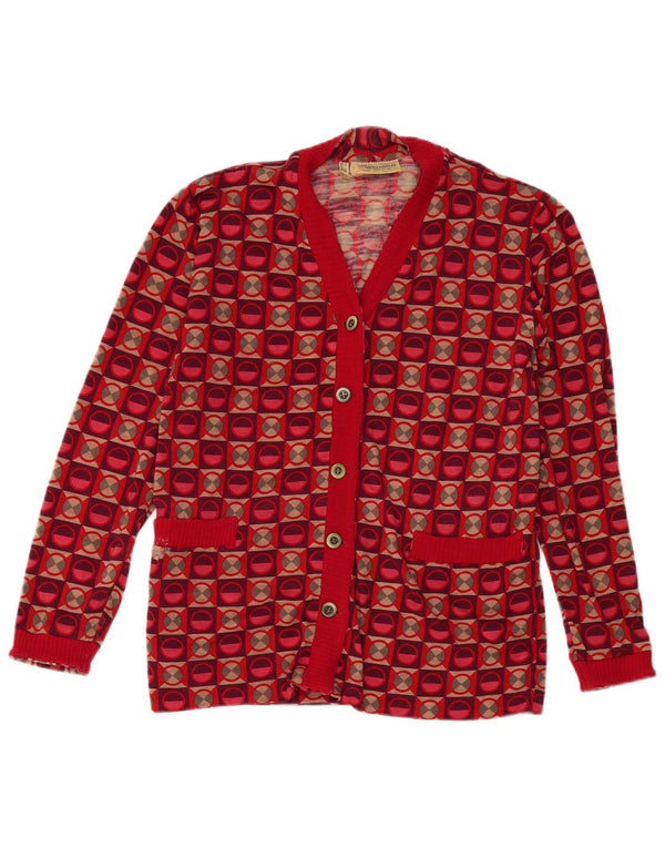 Pulover cardigan pentru femei Giovannozzi UK 18 XL Roșu Geometric