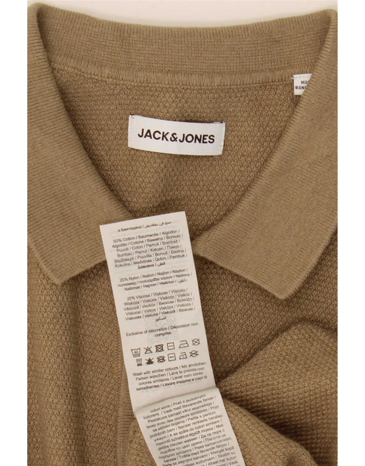 Cămașă cu mânecă scurtă Jack & Jones pentru bărbați, bumbac, bej mediu