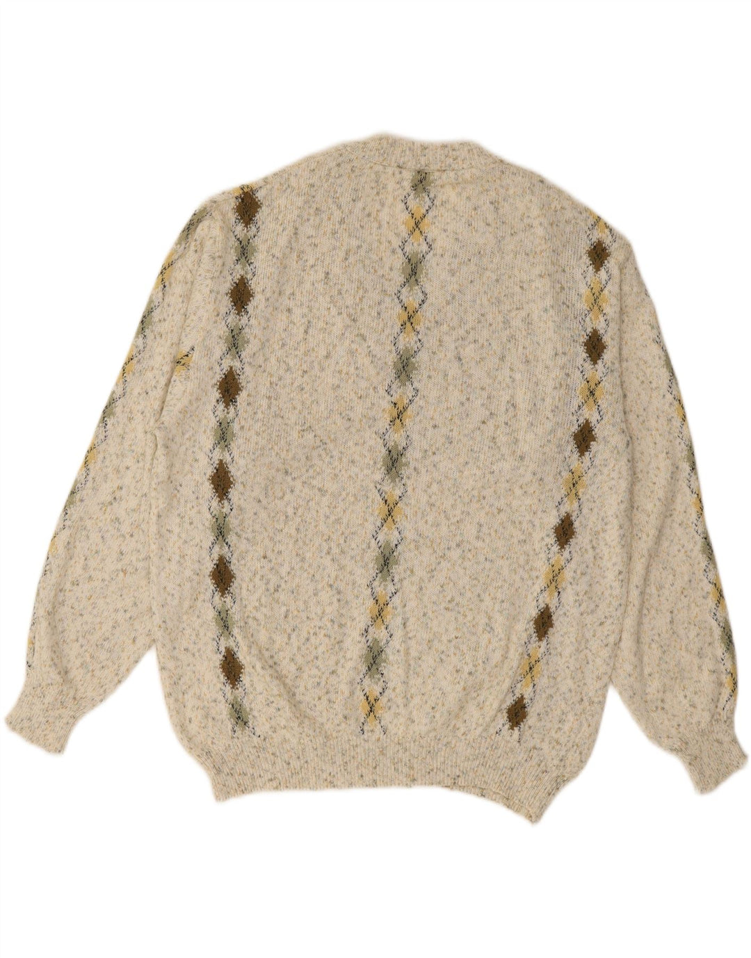 SEVRES Pulover cu decolteu în V pentru bărbați IT 48 Medium Bej Argyle/Diamond Bumbac